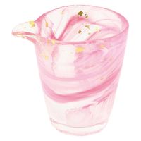 ワールド・クリエイト 箔墨流し 桃 片口 30531 1個