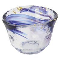 ワールド・クリエイト 箔墨流し 藍 ぐい呑 30526 1個