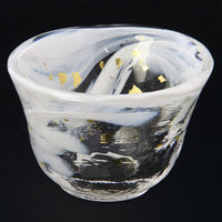 ワールド・クリエイト 箔墨流し 白 ぐい呑 30528 1個