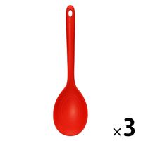 ワールド・クリエイト 抗菌クッキングスプーンダークレッド 60048 1セット(3個)
