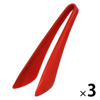 ワールド・クリエイト 抗菌トングダークレッド 60050 1セット(3個)