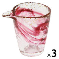 ワールド・クリエイト 箔墨流し 紅 片口 30525 1セット(3個)