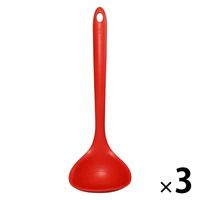 ワールド・クリエイト 抗菌レードルダークレッド 60049 1セット(3個)