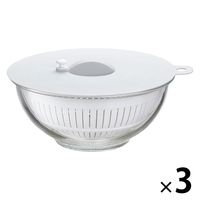 イシガキ 耐熱ガラス ボウル シリコン蓋 ザル 3点セット 18cm 1.5L 4255 1セット(3点×3個)