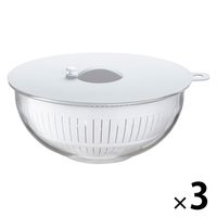 イシガキ 耐熱ガラス ボウル シリコン蓋 ザル 3点セット 21cm 2.5L 4256 1セット(3点×3個)