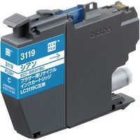 エコリカ LC3119C互換インクカートリッジ シアン ECI-BR3119C 1個 574-7043（直送品）