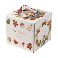 ヤマニパッケージ ケーキ箱 ホワイトサンタ 4.5号 100枚 20-2325 1ケース(100枚) 67-7143-32（直送品）