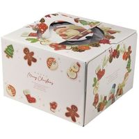 ヤマニパッケージ ケーキ箱 ホワイトサンタ 6号 100枚 20-2327 1ケース(100枚) 67-7143-36（直送品）