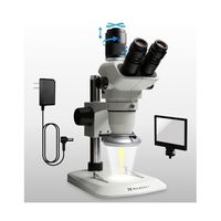 マイクロネット 【同時三視野】ズーム式実体顕微鏡 伸太T + LEDリング照明(高照度・垂直照明付き) YS05T+W-EPLUS 1セット（直送品）