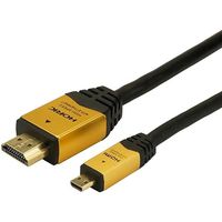 ホーリック HDMIマイクロケーブル 2.0m ゴールド タイプAオスータイプDオス HDM20-017MCG 1個 64-6229-76（直送品）