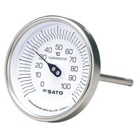 佐藤計量器製作所 裏出し型バイメタル温度計 BMーTー90S 100°C 100L 透明板アクリル仕様 2010-32-AC 1個（直送品）
