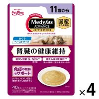 メディファス アドバンス 猫用 腎臓の健康維持 11歳から まぐろ 国産 40g 4袋 ペットライン キャットフード