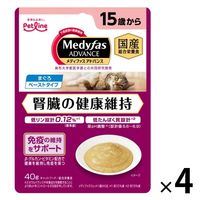 メディファス アドバンス 猫用 腎臓の健康維持 15歳から まぐろ 国産 40g 4袋 ペットライン キャットフード