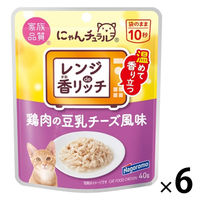 にゃんチュラル 香リッチ 鶏肉の豆乳チーズ風味 国産 40g 6袋 はごろもフーズ キャットフード パウチ