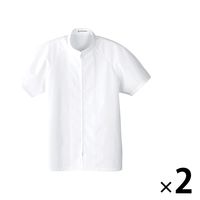 セブンユニフォーム 抗菌コート・兼・半袖 ホワイト L WA0492-8 1セット(2点)（直送品）