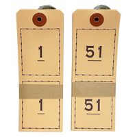 【荷札】今村紙工 連番荷札 No.1～100 白茶 1セット（100枚入×5） RN-90