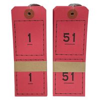 【荷札】今村紙工 連番荷札 No.1～100 赤 1セット（100枚入×10） RN-30