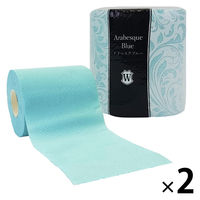 トイレットペーパー ダブル 25m アラベスクブルー ダブルシュリンク包装 1セット（1個×2）アスト
