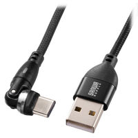 サンワサプライ USB2.0Type-C-Aコネクタ540°回転ケーブル・2m KU-CAKA20BK 1本