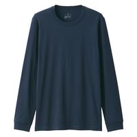 【メンズ】無印良品 紳士 あったか綿 厚手 クルーネック長袖Tシャツ 紳士M ダークネイビー 良品計画