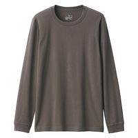 【メンズ】無印良品 紳士 あったか綿 厚手 クルーネック長袖Tシャツ 紳士L カーキ 良品計画