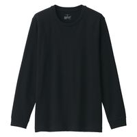 【メンズ】無印良品 紳士 あったか綿 ウールクルーネック長袖Tシャツ 紳士M 黒 良品計画