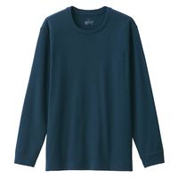 【メンズ】無印良品 紳士 あったか綿 ウールクルーネック長袖Tシャツ 紳士M ネイビー 良品計画