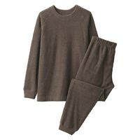 【メンズ】無印良品 紳士 なめらかニットフリース 長袖ルームウェアセット 紳士L モカブラウン 良品計画