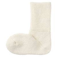 無印良品 足なり直角 シルク混 パイル編み ルームソックス 23～25cm 生成 良品計画