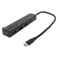 ナカバヤシ USB2.0/3.2 Gen1 3ポートハブ PD100W対応 ブラック USH-CA32P/BK 1個