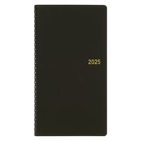マルマン 【2025年版】縦型 週間ダイアリー(見開き片面1週間) 月曜始まり ブラック 582-25 1冊（直送品）