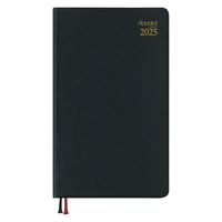 ダイゴー 【2025年版】アポイント 手帳サイズ 1週間+横罫 ブラック E1341 1冊（直送品）