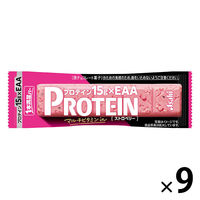 1本満足バー プロテインストロベリー 1セット(9本)　プロテイン15g　EAA　マルチビタミン