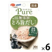 コンボ ピュア キャット パウチ 鶏＆かつお・国産昆布だし入 無添加 国産 30g 1セット（1個×6）キャットフード