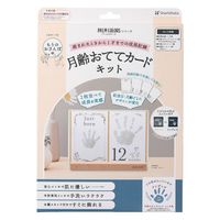 シヤチハタ 月齢おててカードキット もりのおさんぽ柄インディゴ HPSC-M/H-IB 1個 誕生日 記念 ギフト 出産祝い