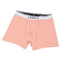 メンズ コットンロゴ無地ボクサーパンツ2 ピンク M LAKOLE