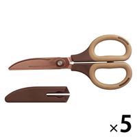 ナカバヤシ はさみ サクットカット ヒキギリチタンコート モカ NH-HT175M 1セット（1本×5）