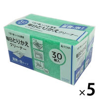 キッチンスポンジ 毎日とりかえクリーナー 重曹+泡タイプ 油汚れに 使い捨て グリーン 1セット（1パック（30個入）×5）東和産業