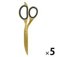 ナカバヤシ はさみ ヒキギリスリム チタンコート シャンパンゴールド NH-HST180SG 1セット（1本×5）