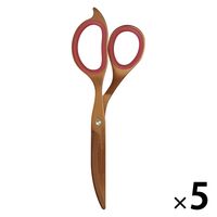 ナカバヤシ はさみ ヒキギリスリム チタンコート ピンクブラン NH-HST180PB 1セット（1本×5）