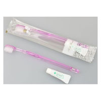 ホテルアメニティ ハブラシ(クレール28穴) 5gラミネート クリアピンク カラットシリーズ 00475444 1ケース(250点×8))（直送品）