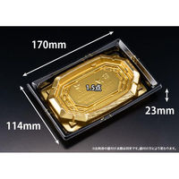 リスパック 刺身容器 バイオ 枠越17-12B 箔つき金 J10 FAPZ204 1ケース(50点×24))（直送品）