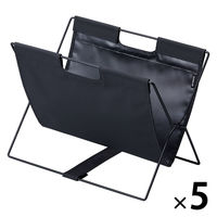 キングジム サイドバッグスタンドミニ ターポリン ブラック BGS50TP-BK 1セット（1個×5） 【荷物入れ】