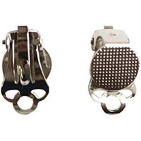 日本紐釦貿易 台付き 蝶バネイヤリング 5組入り 台9mm ニッケル A12-454 1袋5組入(3袋、合計15組（直送品）