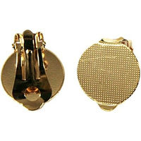 日本紐釦貿易 台付き 蝶バネイヤリング 5組入り 台15mm ゴールド A12-459 1袋5組入(3袋、合計15組（直送品）