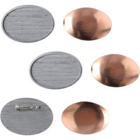 日本紐釦貿易 木製ブローチ だ円横大 W65×H45mm 5個 グレー A22-102-5 1袋5組（直送品）