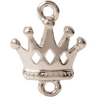 日本紐釦貿易 王冠B チャーム シルバー W12×H15mm 2個入 A22-59 1袋2個入(5袋、合計10個（直送品）