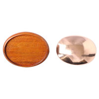 日本紐釦貿易 木製ブローチ だ円よこ型 小 1個 W40×H35mm ブラウン A22-94 1袋1組(3袋、合計3組)（直送品）