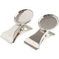 日本紐釦貿易 ミール皿付クリップ 皿16mm シルバー 2個 A24-55S 1袋2個入(5袋、10個入)（直送品）