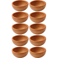 日本紐釦貿易 ウッドボウル 茶 φ7×H3cm 10個 CC1280-10 1袋10個入